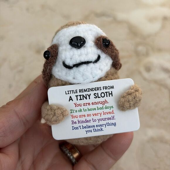 New! Tiny Sloth Motivational Quotes You Are Enough & More - Picture 1 of 8